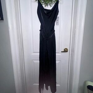 Zara Black Satin Jumpsuit